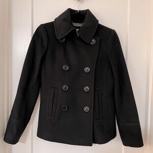 J. Crew by Nello Gori size 2 black peacoat